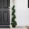 4ft. Unlit Artificial Cedar Spiral Topiary Tree in Black Pot